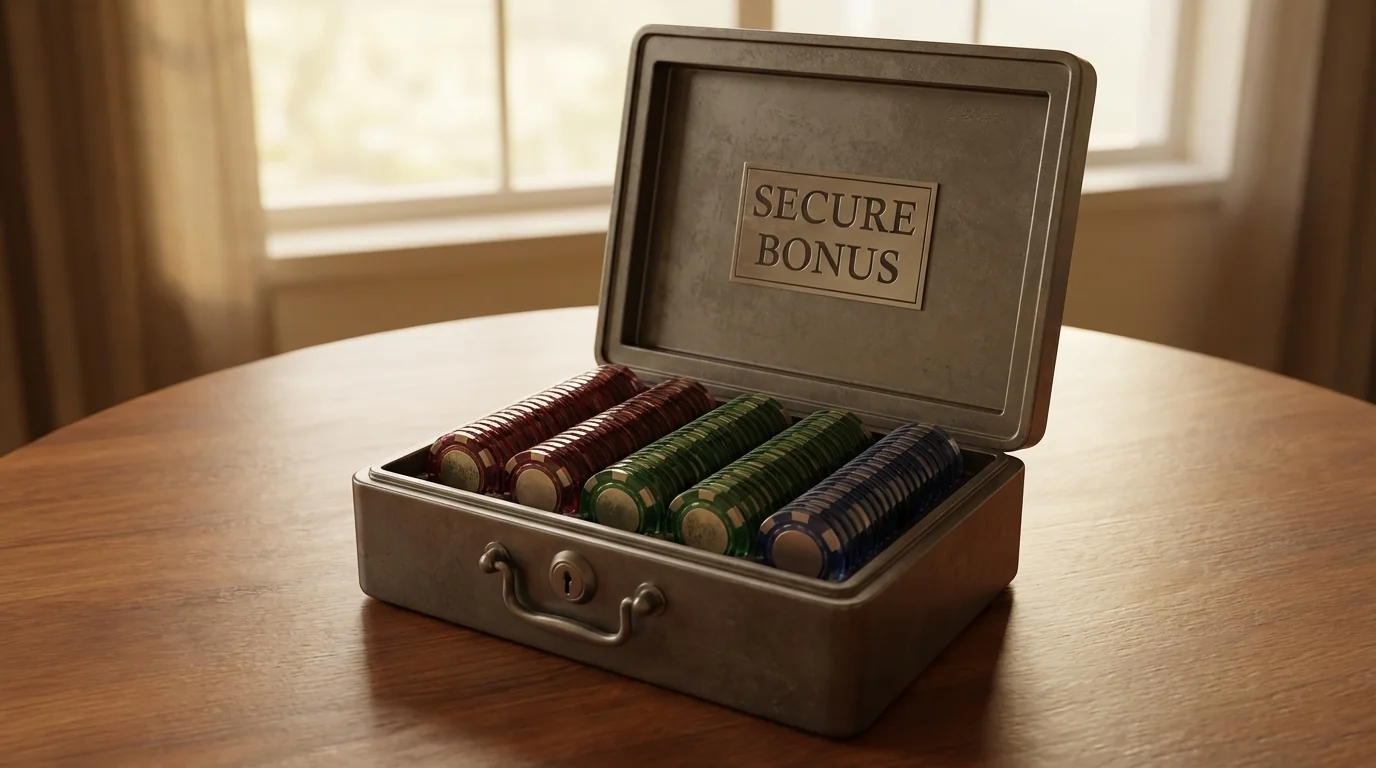 Casino player looking at bonus